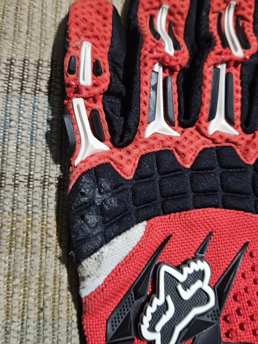 Fox Red Motorcycle Gloves - Men's Protective Riding Gloves
